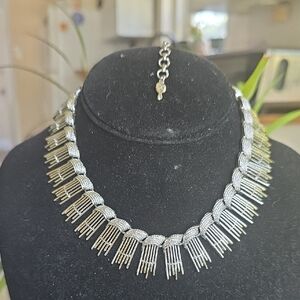 Sarah Coventry Silver Art Deco Necklace
